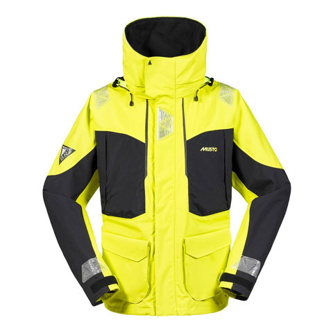 Musto BR2 Offshore Jacket Sulphur Spring/Black - Erkek Denizci Ceket için detaylar