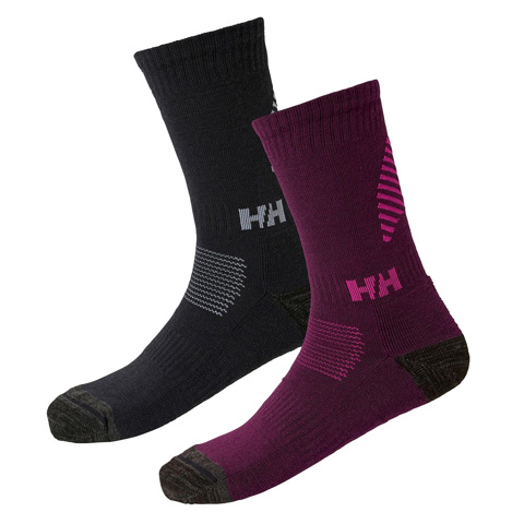 HH W Lifa Merino 2-Pack Socks - Kadın Çorap - Bordo/Siyah için detaylar